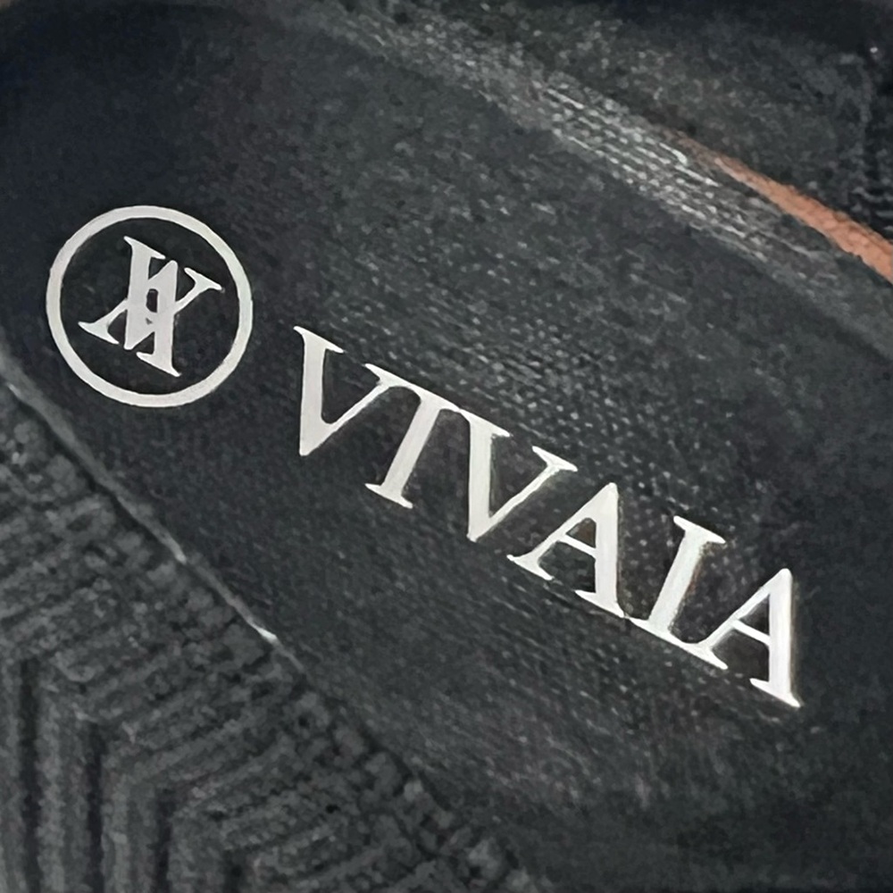 Vivaia Melody Black Knit Square Toe Comfort Slip On Block Heels Women’s 37 - Picture 14 of 15